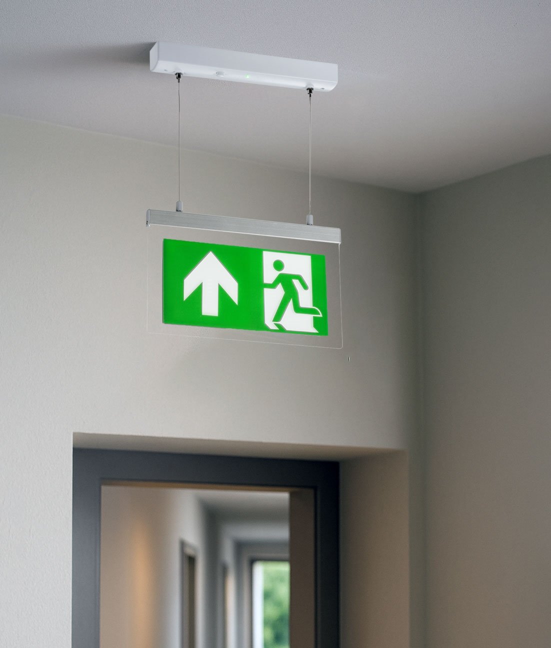 Emergency light mounted in a suspended ceiling